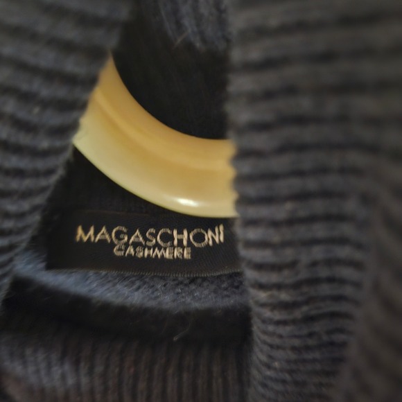 MAGASCHONI 100% Cashmere Turtleneck Sweater Dark Navy Blue Women S - Picture 8 of 10